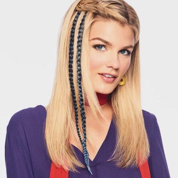 Pop by Hairdo 20” Teal Hair Extension Metallic Clip In Braid Extension Gift NEW - Picture 2 of 15